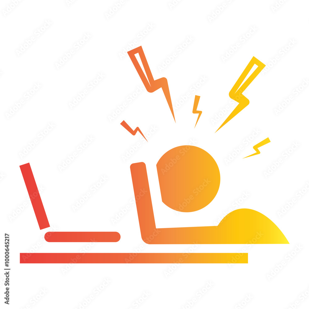 Mental Health Icon on flat gradient style. How to manage anxiety at work effectively Mental Health Icon on flat gradient style. How to manage anxiety at work effectively