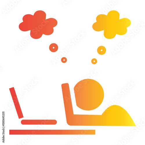 Mental Health Icon on flat gradient style. How to manage anxiety at work effectively