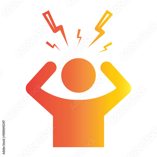 Mental Health Icon on flat gradient style. How to manage anxiety at work effectively