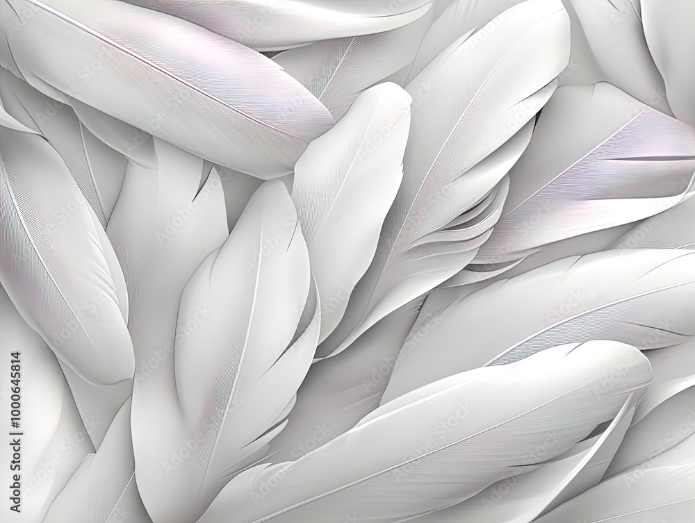 Obraz premium Elevate Your Space: A Tranquil Abstract Poster with Interwoven White Feathers, Perfect for Creating a Light and Serene Atmosphere in Sports Interiors and Relaxing Environments