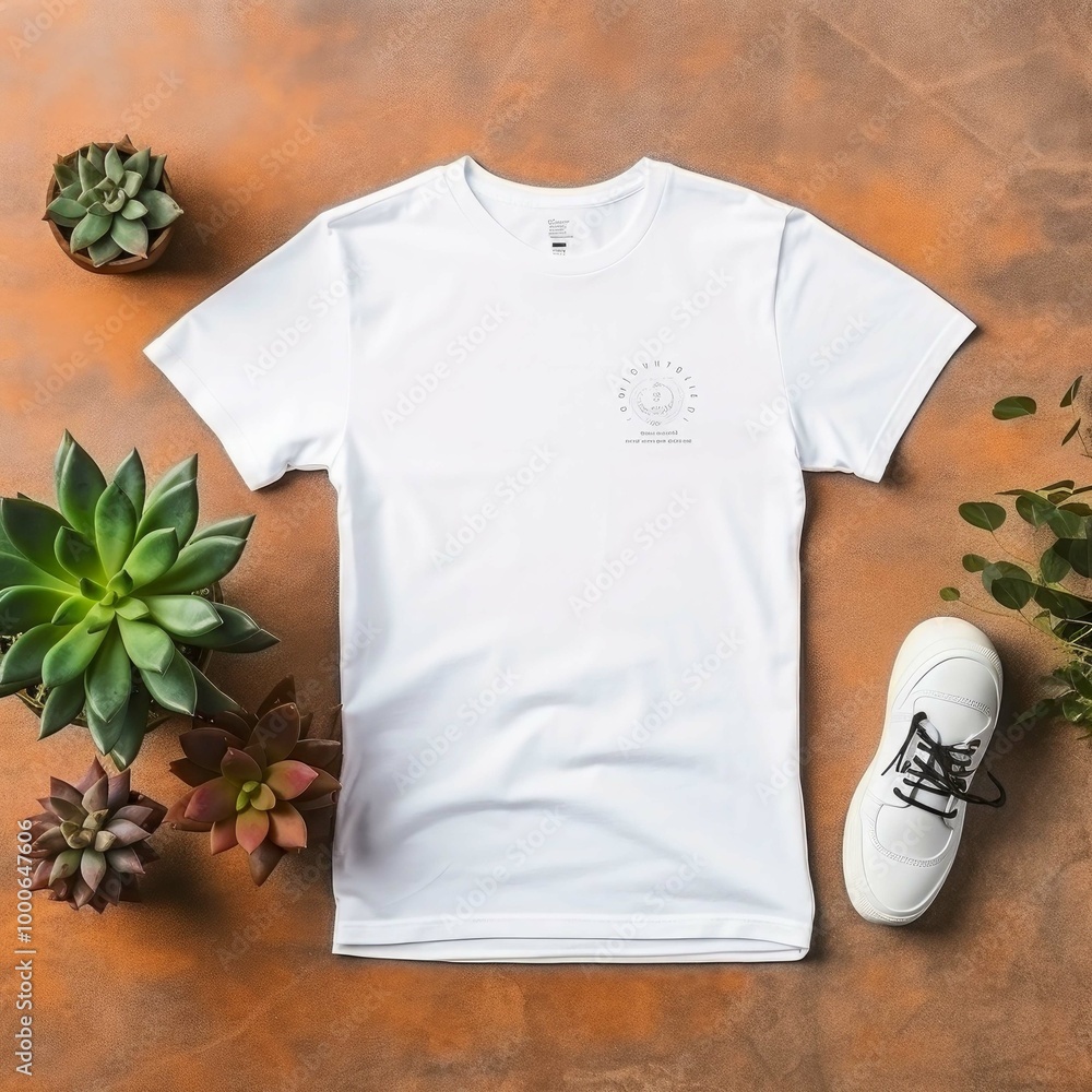 A white t - shirt with a white t - shirt hanging on a wooden wall. A white t - shirt with a white t - shirt hanging on a wooden wall.