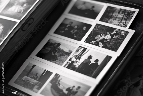 A nostalgic album of monochrome photos that captures enduring memories and the enchanting tales within each frame.