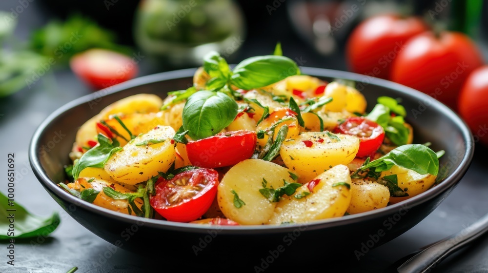 Fresh Potato Salad with Cherry Tomatoes and Herbs Fresh Potato Salad with Cherry Tomatoes and Herbs