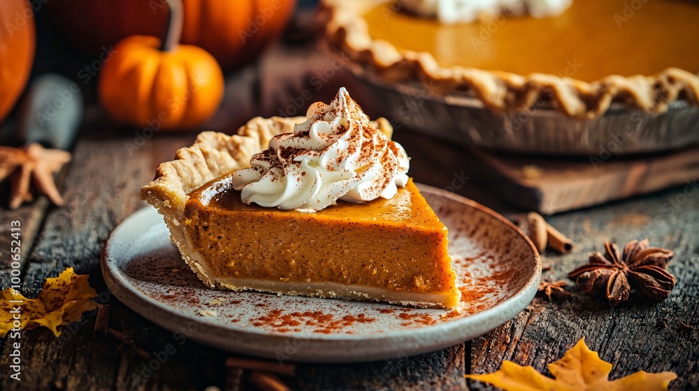 A warm, golden-hued pie rests on a weathered table, adorned with creamy topping and fragrant spices, beckoning for a delightful indulgence. A warm, golden-hued pie rests on a weathered table, adorned with creamy topping and fragrant spices, beckoning for a delightful indulgence.