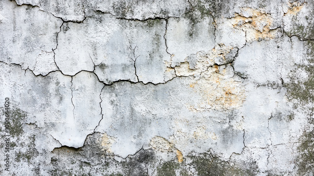 A close-up view of a weathered cracked wall with peeling paint, showcasing texture and depth in a distressed, urban style. A close-up view of a weathered cracked wall with peeling paint, showcasing texture and depth in a distressed, urban style.