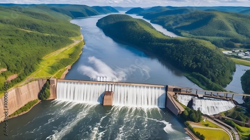 Wallpaper Mural  Hydroelectric dam on the river  Torontodigital.ca
