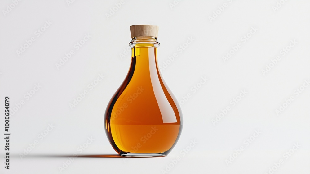 A sleek syrup bottle mockup on a pristine white backdrop, ideal for showcasing product branding in both digital and print formats. A sleek syrup bottle mockup on a pristine white backdrop, ideal for showcasing product branding in both digital and print formats.