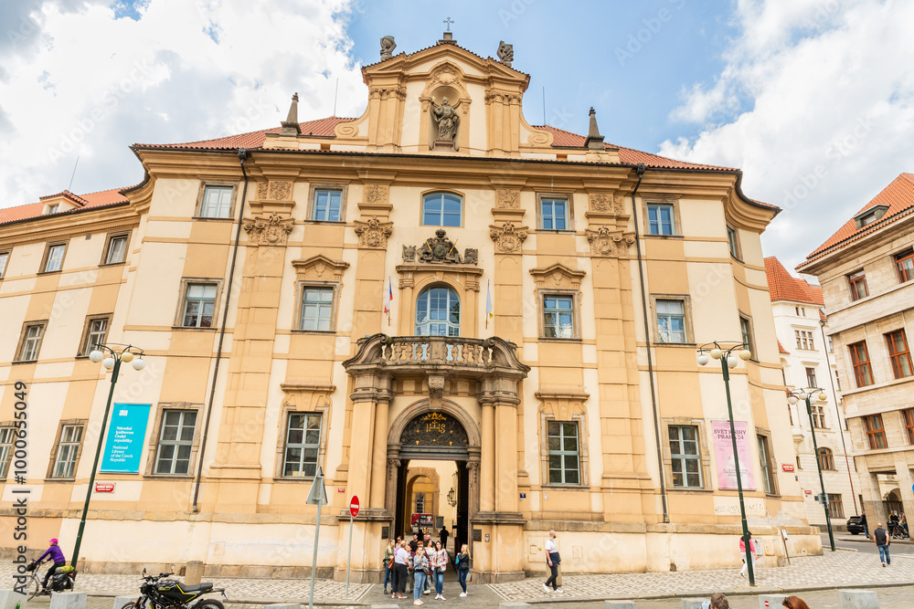 Fototapeta premium National Library of the Czech Republic building in old part of Prague in Czech Republic