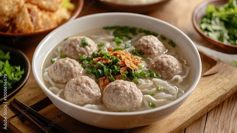 bakso, meatball soup with noodles, indonesian cuisine bakso, meatball soup with noodles, indonesian cuisine