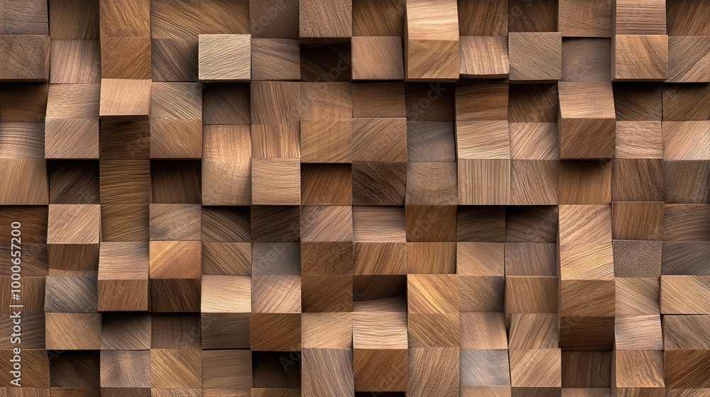 Abstract Wooden Cube Pattern Abstract Wooden Cube Pattern