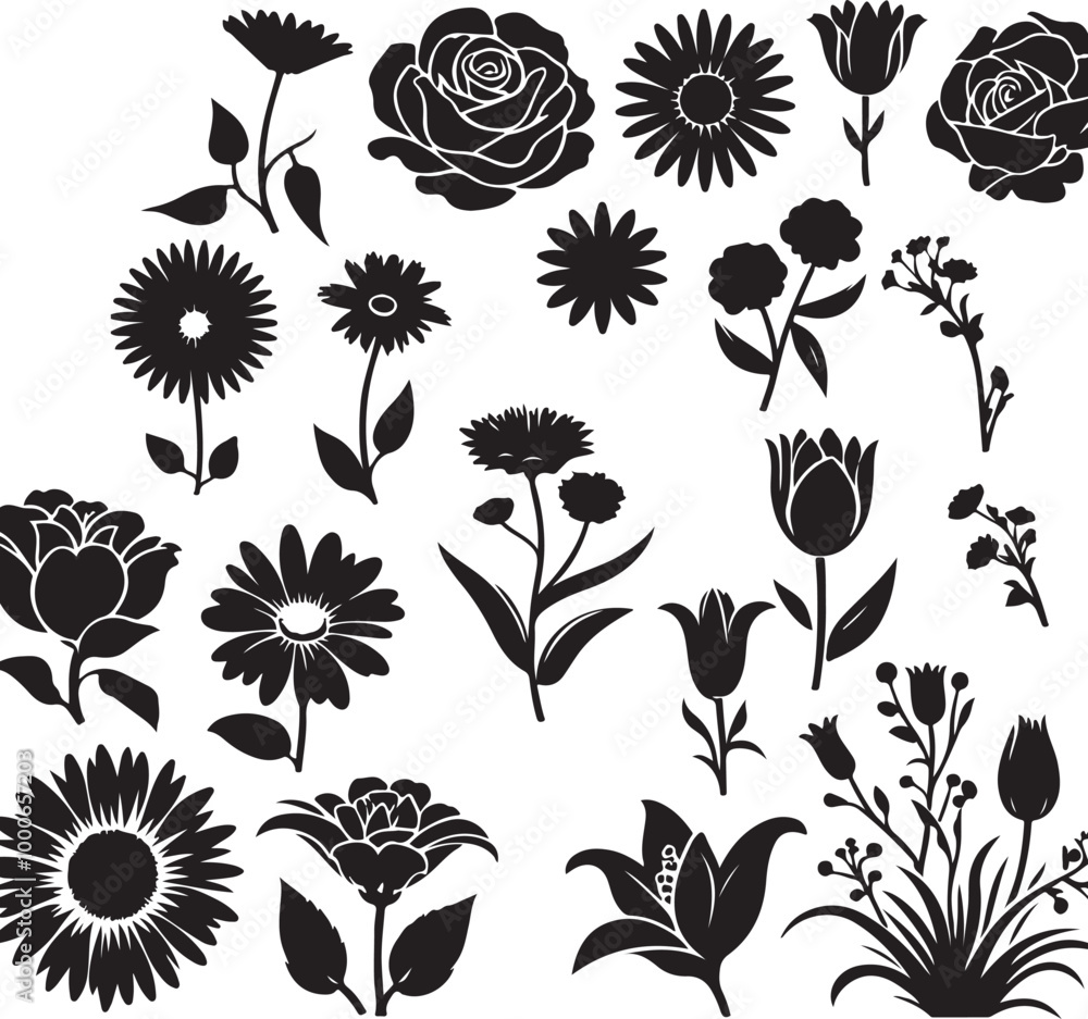 set of flowers set of flowers