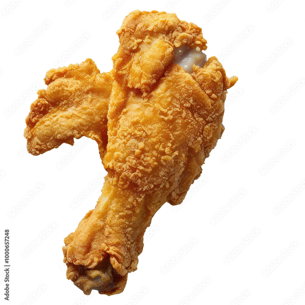 crispy fried chicken on white background crispy fried chicken on white background