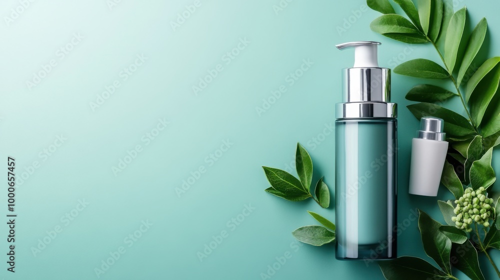 Eco-Friendly Cosmetic Bottle with Natural Elements Eco-Friendly Cosmetic Bottle with Natural Elements