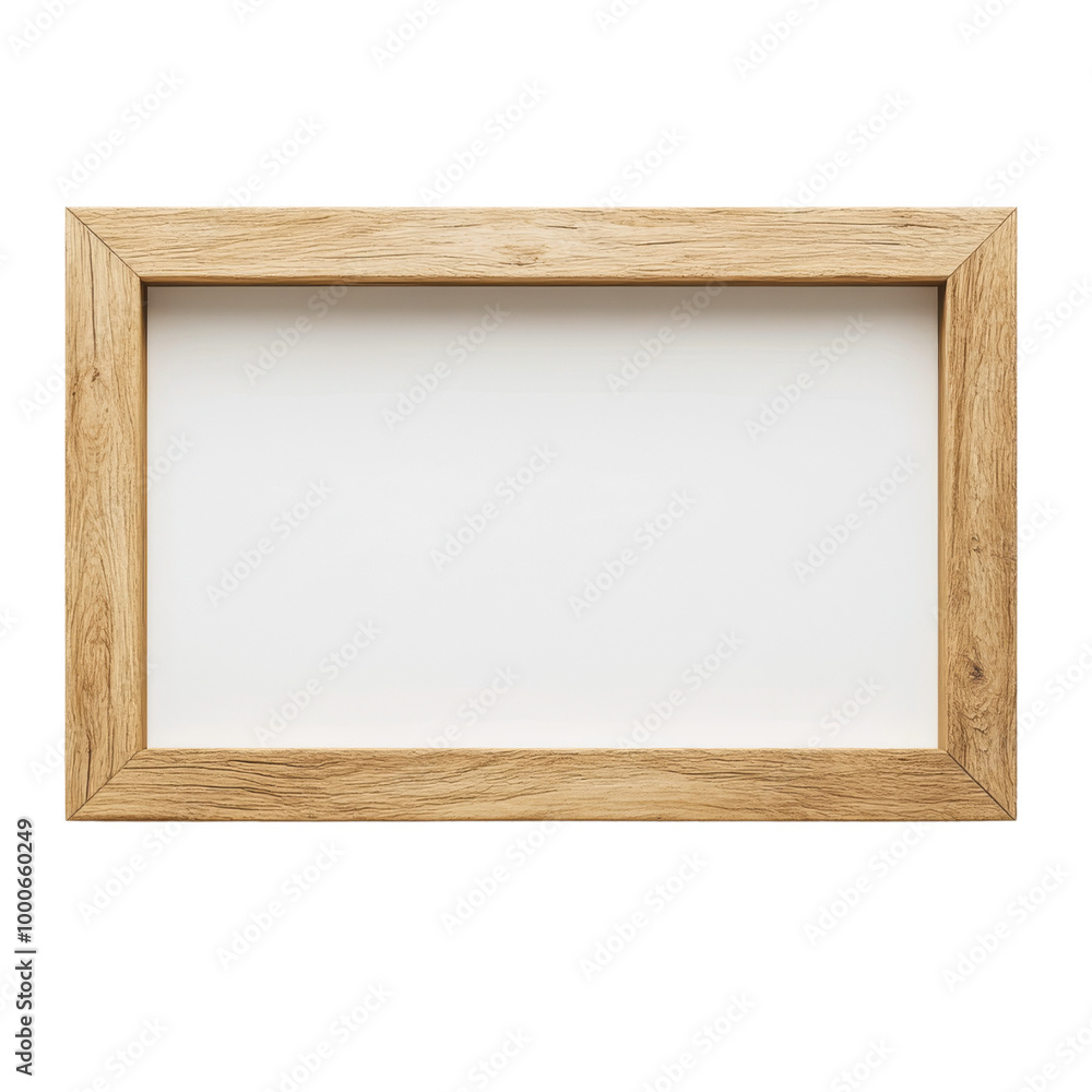 Minimalist Wooden Frame Mockup for Artwork & Photography Display | Clean White Background with Natural Texture and Copy Space