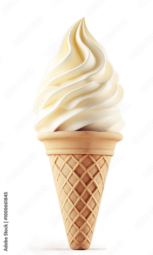 A white ice cream cone with a scoop of ice cream in the middle A white ice cream cone with a scoop of ice cream in the middle