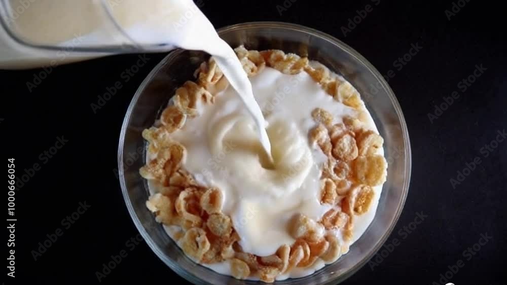 cereal poured with milk to eat
cereal poured with milk to eat