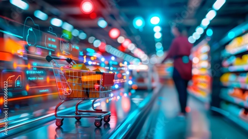 Wallpaper Mural Futuristic Shopping Experience with Digital Displays Torontodigital.ca