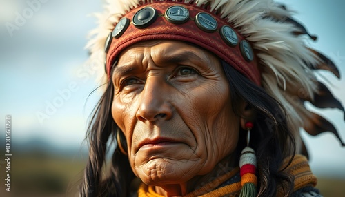 Wisdom of the Ages: Portrait of an Elderly Native American