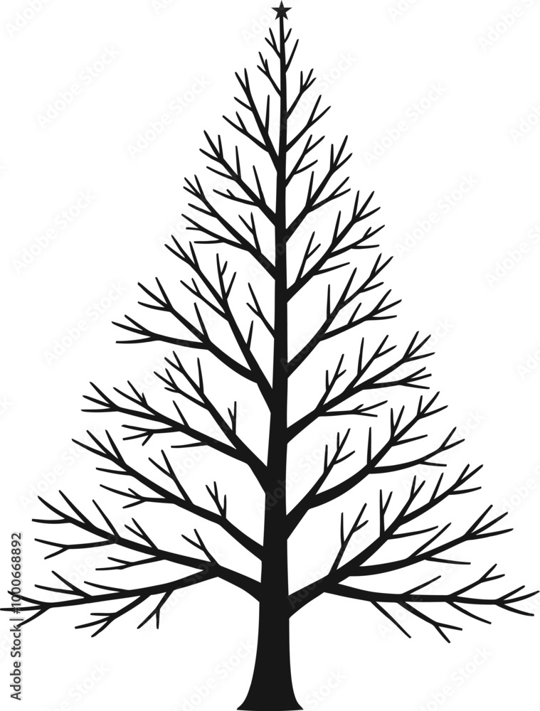 Obraz premium Winter Minimalist Christmas Tree vector
