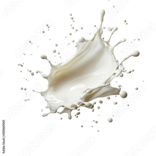 High-speed capture of a milk splash against a white background, showcasing dynamic motion and fluidity in stunning detail.