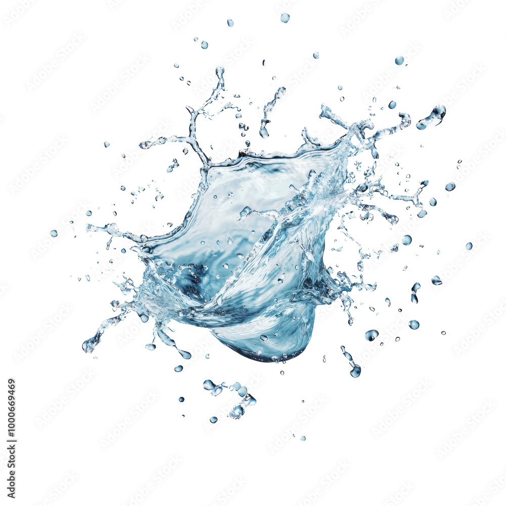 A vibrant splash of water captured mid-air against a white background, showcasing dynamic movement and fluidity. A vibrant splash of water captured mid-air against a white background, showcasing dynamic movement and fluidity.