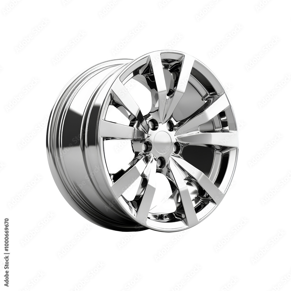 Obraz premium High-quality image of a polished alloy wheel rim with a sleek, modern design, perfect for automotive enthusiasts and car modification projects.