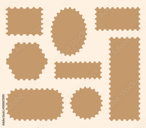 Blank postage stamp. Clean postage stamp template. Postage icon.