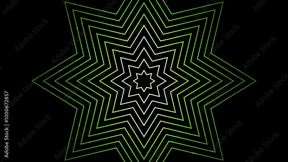 Monochromatic Illusion Green Growing Hypnotic Star of Optical Motion and Geometric Patterns Monochromatic Illusion Green Growing Hypnotic Star of Optical Motion and Geometric Patterns