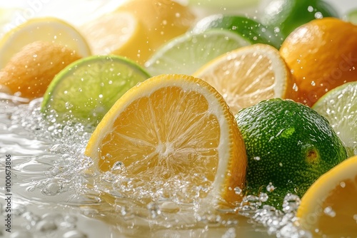 Lemon wedges and lime juice