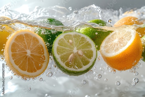 Lemon wedges and lime juice