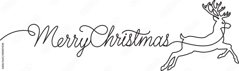 Fototapeta premium merry christmas writing with lines vector eps