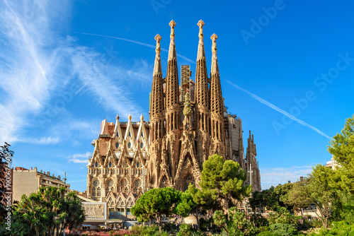 Nativity facade of Sagrada Familia cathedral in Barcelona