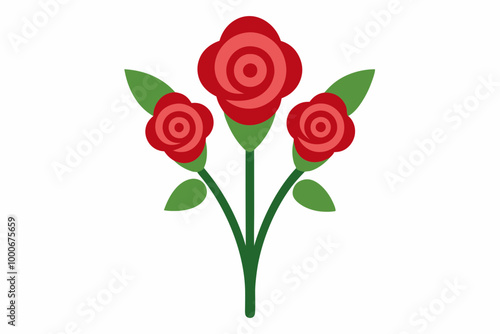 red rose isolated on white