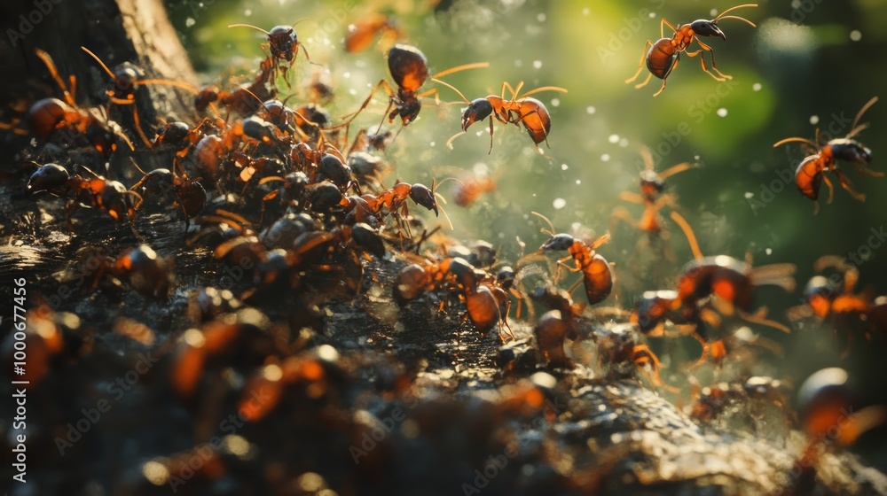 Swarm Colony Of Ants Searching For Food Swarm Colony Of Ants Searching For Food
