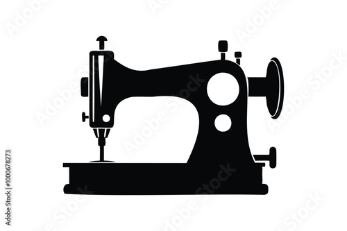 Sewing Machine Silhouette clipart Vector illustration Transparent White Background