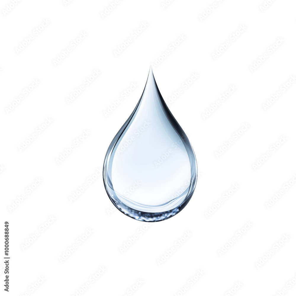 Single water droplet, clear and shiny on white isolated background. transparent background. Single water droplet, clear and shiny on white isolated background. transparent background.