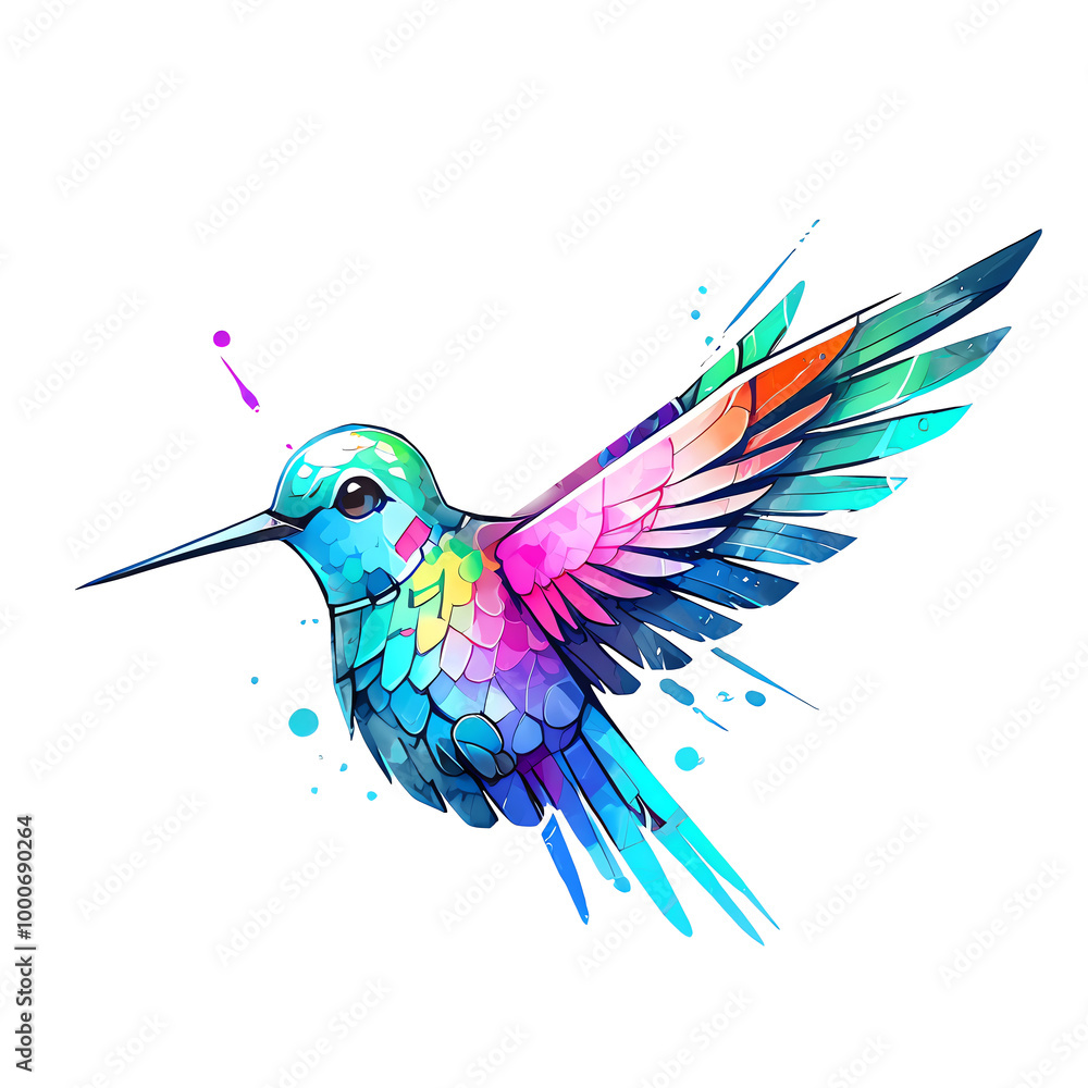 Obraz premium Colorful Hummingbird in Flight