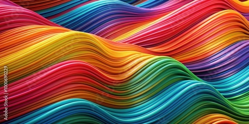 Abstract rendering of wavy multicolored lines creating a textured background, texture, rendering, abstract, background