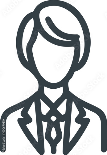 A vector illustration depicting male and female face silhouettes or icons, serving as avatars or profiles for unknown or anonymous individuals. The illustration portrays a man and a woman portrait.
