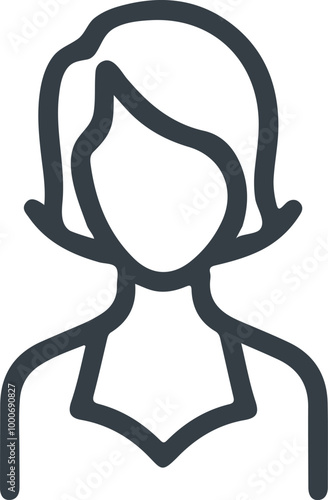 A vector illustration depicting male and female face silhouettes or icons, serving as avatars or profiles for unknown or anonymous individuals. The illustration portrays a man and a woman portrait.
