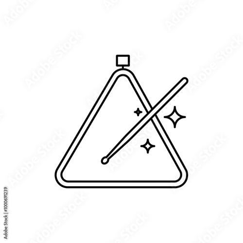 Triangle musical instrument icon