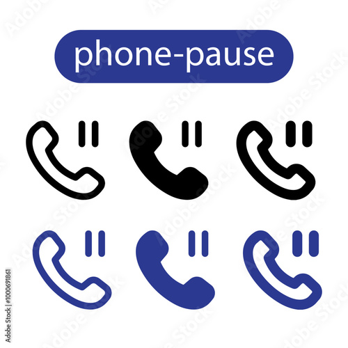 call or telephone pause icons symbol sign, vector illustration
