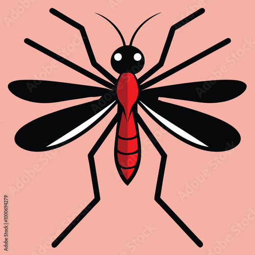 Solid color Mosquito animal vector design