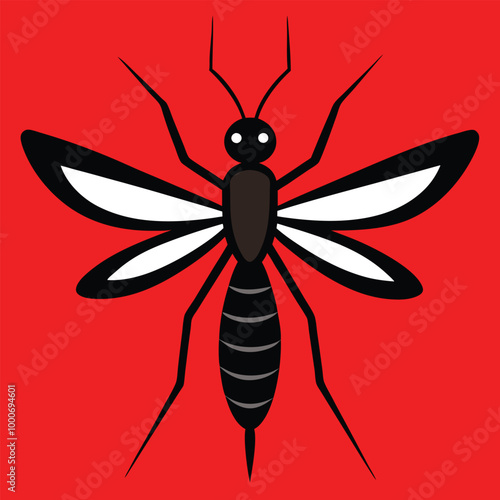 Solid color Mosquito animal vector design