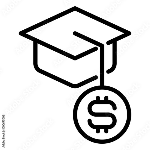 student loan icon, Line icon style