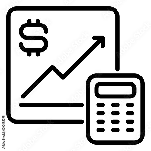 finance icon, Line icon style