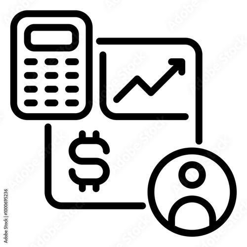 accounting icon, Line icon style