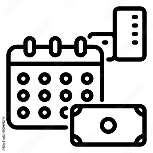 salary icon, Line icon style