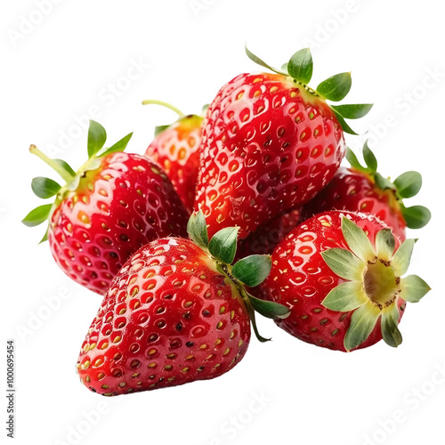 strawberries isolated on white and transparent background
