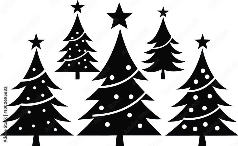 Obraz premium set of christmas trees